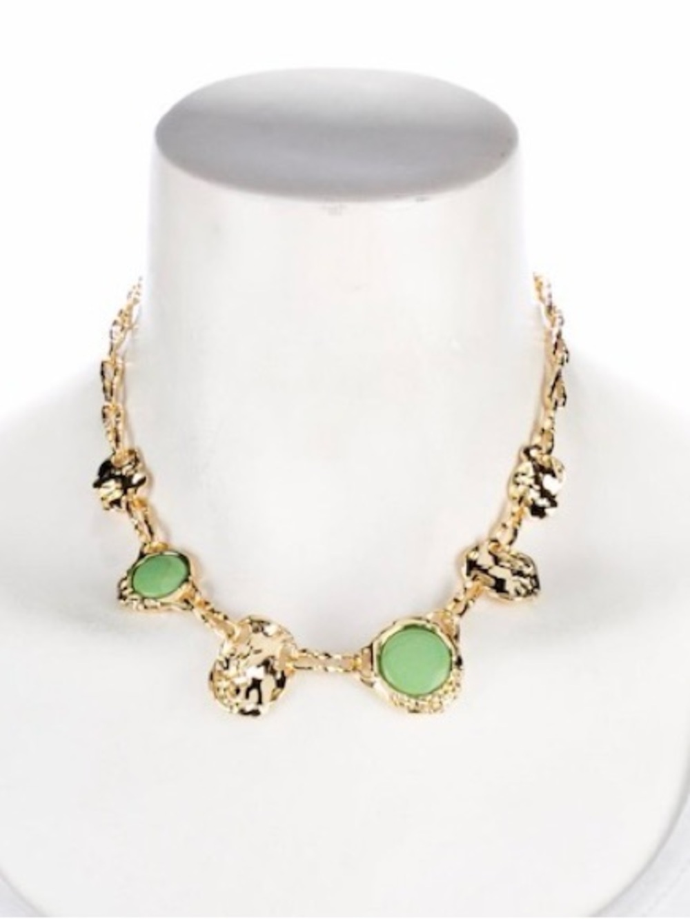 NEW Alexis Bittar Brut Mojave Coin Choker Necklace Green Gold SB01